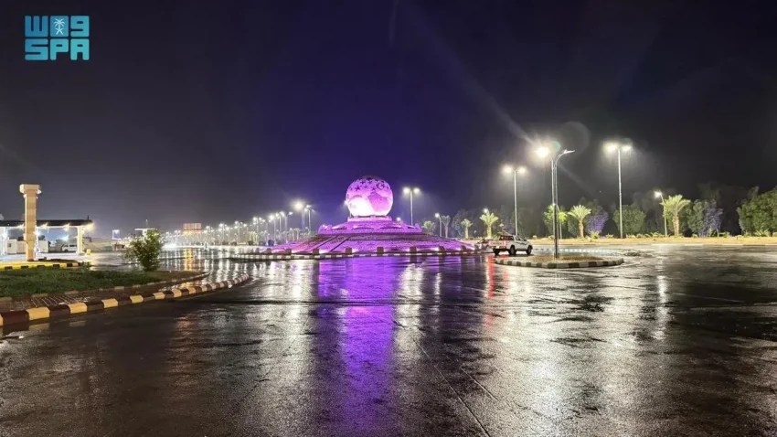 طلعة التمياط .. لوحة جمالية تتلألأ على طريق الشمال الدولي 